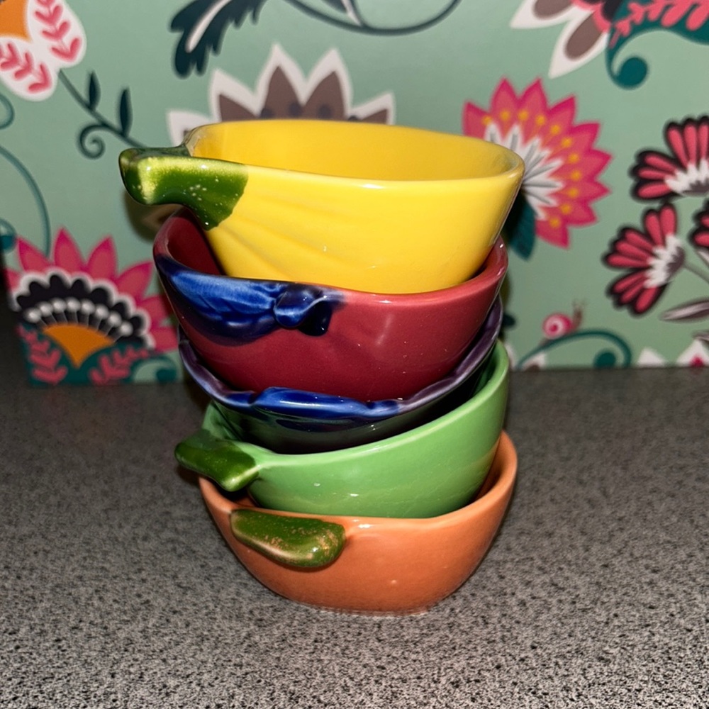 English set of 5 fruit ceramic pinch bowls - Picture 3 of 12